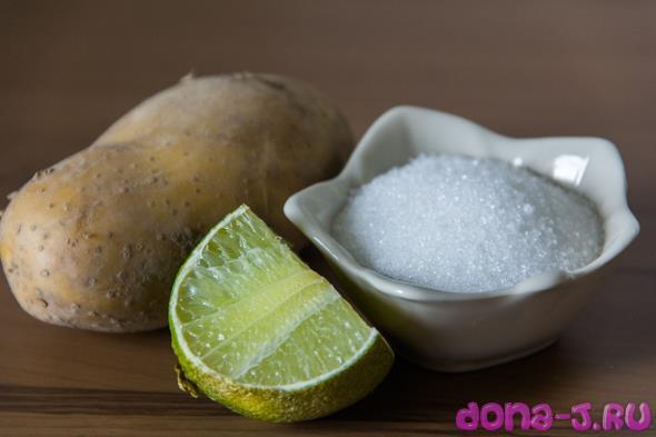 Сахарный скраб для лица с лимоном и картошкой
