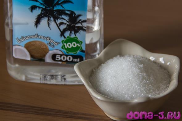 Сахарный скраб для лица с кокосовым маслом