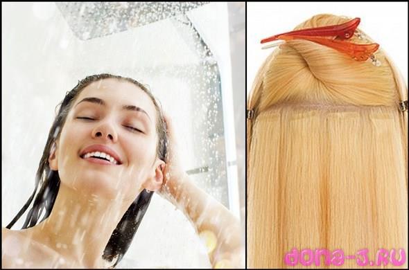 Правила очищения нарощенных волос
