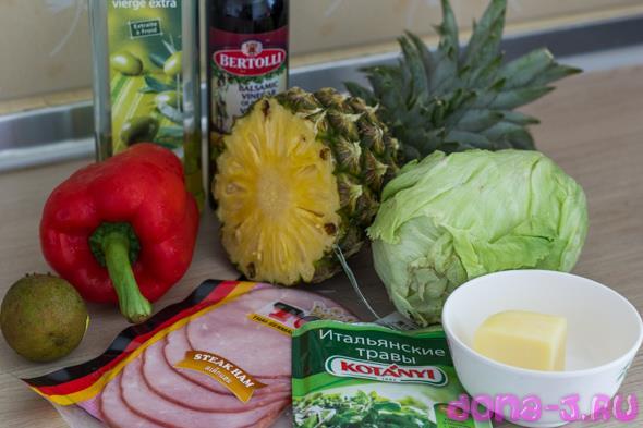 Салат с ананасом и сыром «Гавайи»: ингредиенты